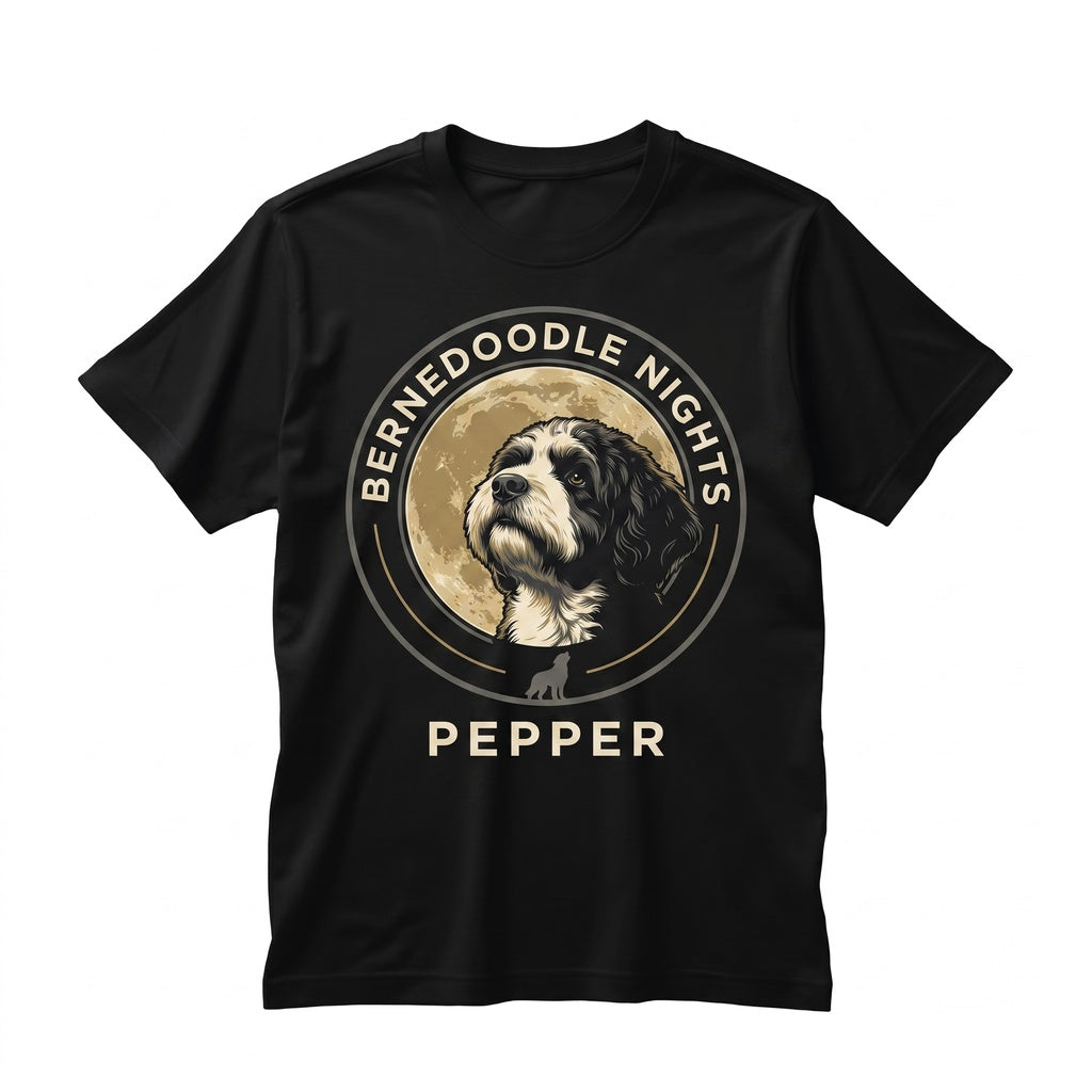 Aussiedoodle Howling at Full Moon Vintage 90s Retro Graphic Dog Mom Gift Unisex TShirt