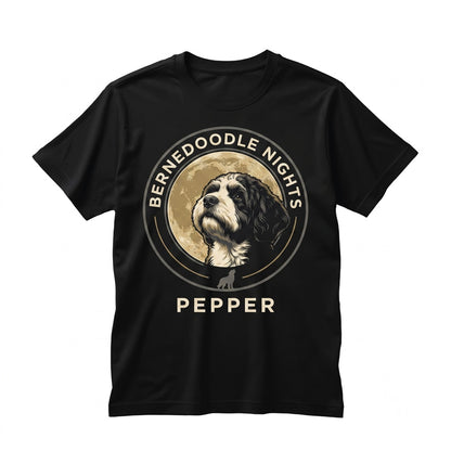Aussiedoodle Howling at Full Moon Vintage 90s Retro Graphic Dog Mom Gift Unisex TShirt