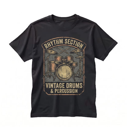 Vintage Faux Gold Drum Set Rock And Roll Concert Apparel Unisex TShirt
