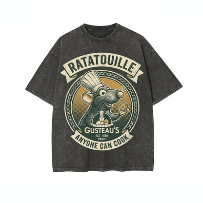 Oversized Remy Paris Chef Rat 2007 Movie Poster Graphic Foodie Vintage Cotton Top Unisex TShirt