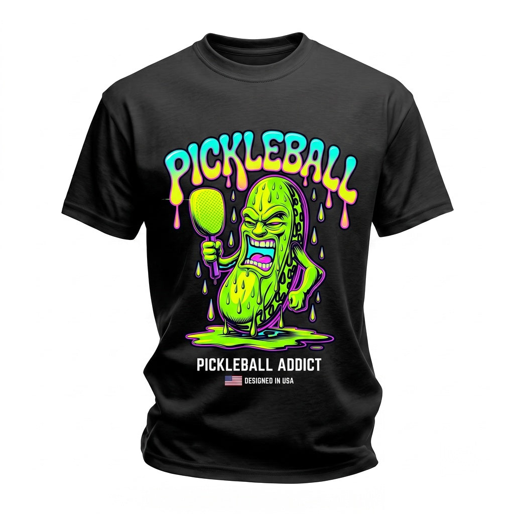 Funny Drippy Retro Pickleball Graphic Sports Apparel Unisex TShirt