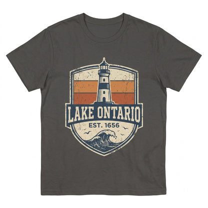 Vintage Lake Ontario Canada Travel Souvenir Retro Great Lakes Vacation Graphic Cotton Apparel Unisex TShirt