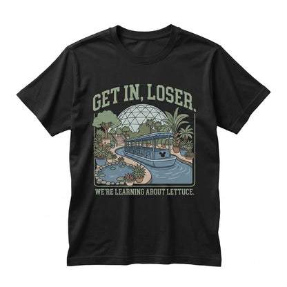 Vintage Theme Park Living With The Land Get In Loser Learning Lettuce Funny Florida Vacation Unisex TShirt