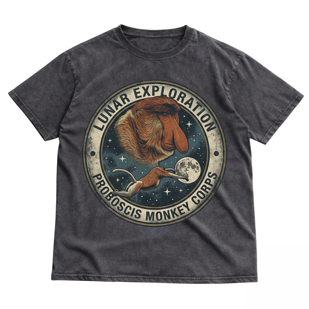 Three Proboscis Monkey Graphic Funny Big Nose Primate Vintage Oversized Jungle Exotic Animal Gift Unisex TShirt