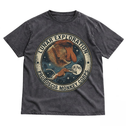 Three Proboscis Monkey Graphic Funny Big Nose Primate Vintage Oversized Jungle Exotic Animal Gift Unisex TShirt