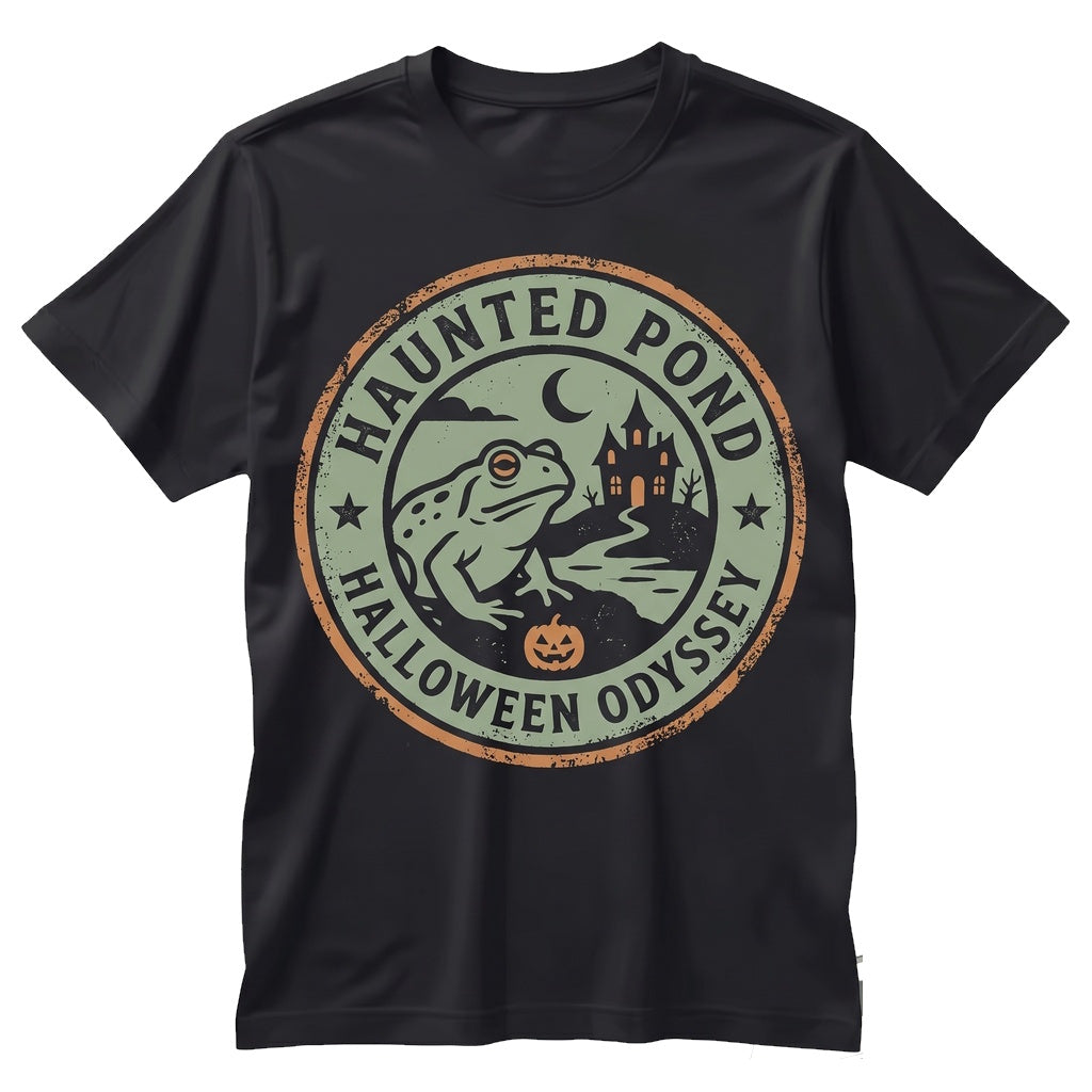Spooky Season Funny Frog Halloween Dark Amphibian Vintage Party Unisex TShirt