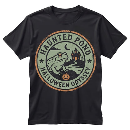 Spooky Season Funny Frog Halloween Dark Amphibian Vintage Party Unisex TShirt