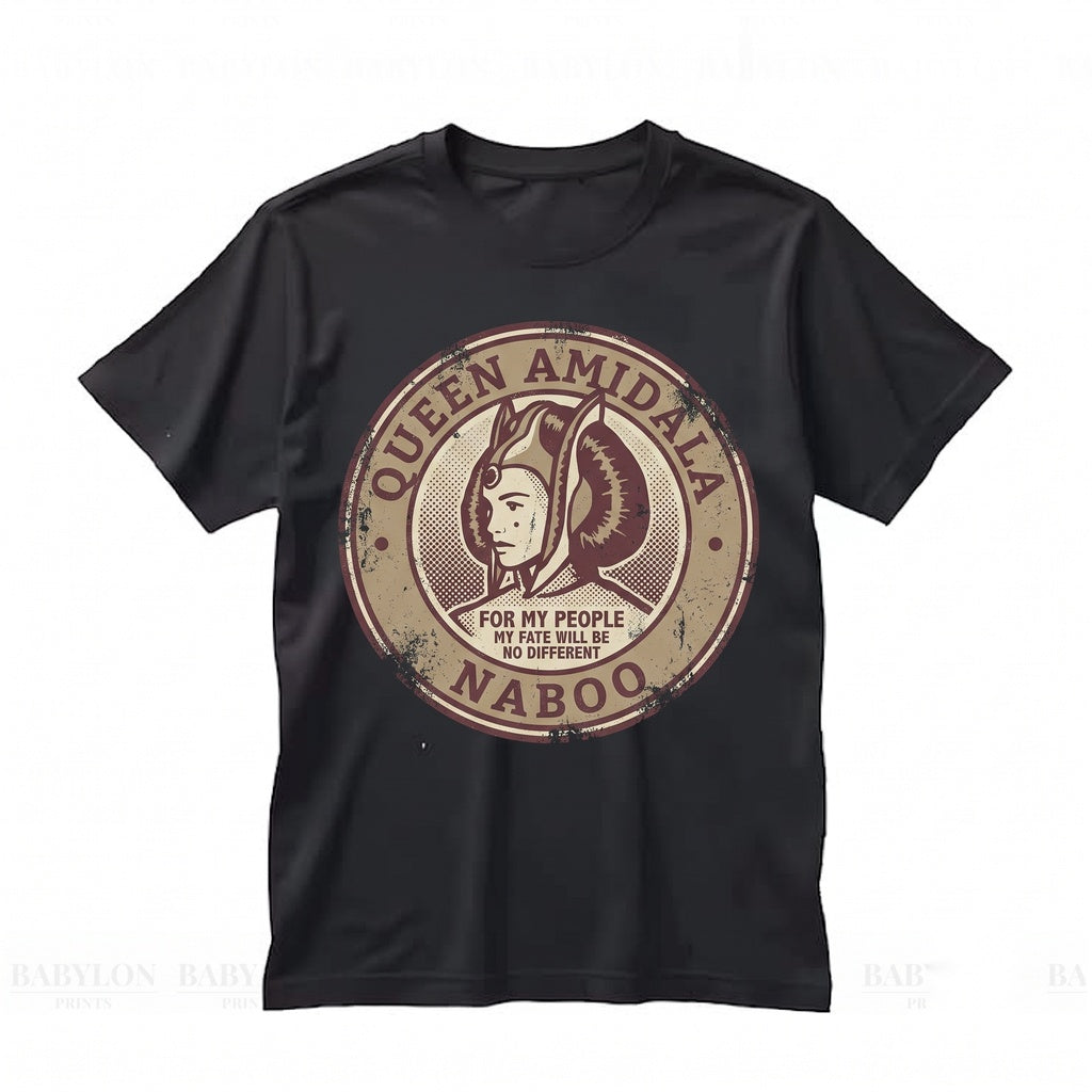 Oversized Queen Padmé Amidala Retro Naboo Royalty Vintage Sci-Fi Graphic Unisex TShirt