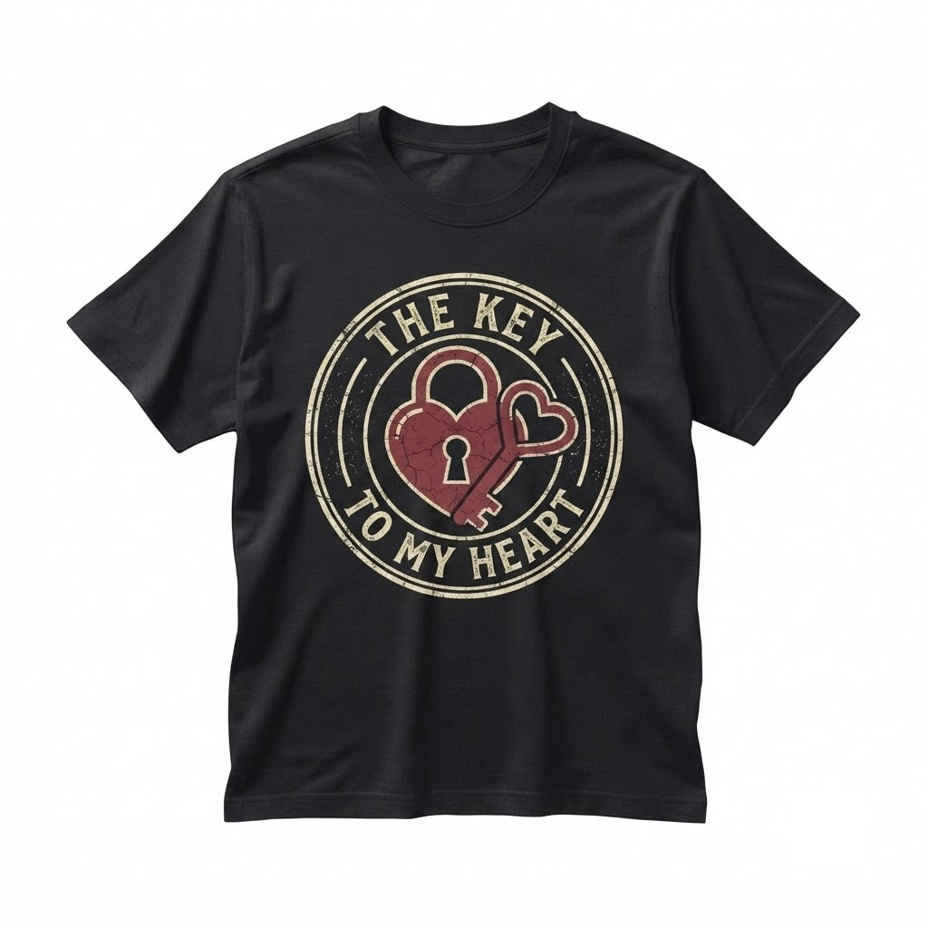Heart Lock and Key Matching Couple Valentine Gift Apparel Unisex TShirt