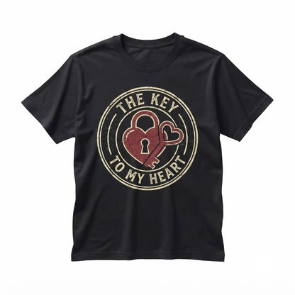 Heart Lock and Key Matching Couple Valentine Gift Apparel Unisex TShirt