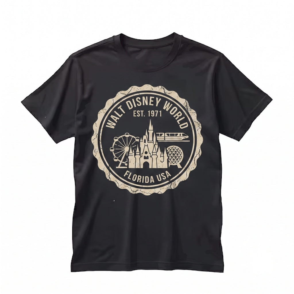 Retro Magic Theme Park Castle Graphic Family Vacation Mouse Couple Vintage Unisex TShirt