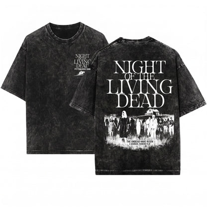 Night Of The Living Dead Zombie Horror Movie Graphic Vintage Cult Film Unisex Wash T-Shirt