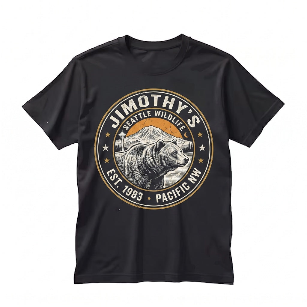 Jimothy Seattle Viral Funny Round King Vintage Pacific Northwest Wildlife Graphic Unisex TShirt
