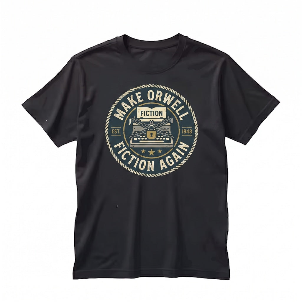 Make Orwell Fiction Again Embroidered Political Activism Free Speech Protest Unisex TShirt