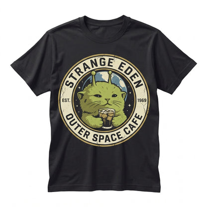 Alien Space Cat Drinking Soda Glorp Silly Meme Gen Z Brainrot Joke Gift Unisex TShirt
