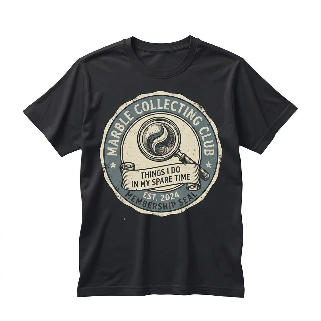 Vintage Distressed Marble Collector Graphic Illustration Retro Glass Toy Unisex TShirt