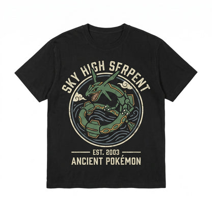 Vintage Green Sky Dragon Graphic Retro Acid Washed Oversized Anime Manga Gamer Gift Unisex TShirt