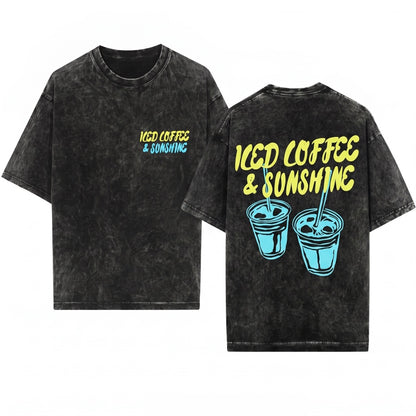 Iced Coffee Sunshine Summer Vibes Club Lover Gift Unisex Wash T-Shirt