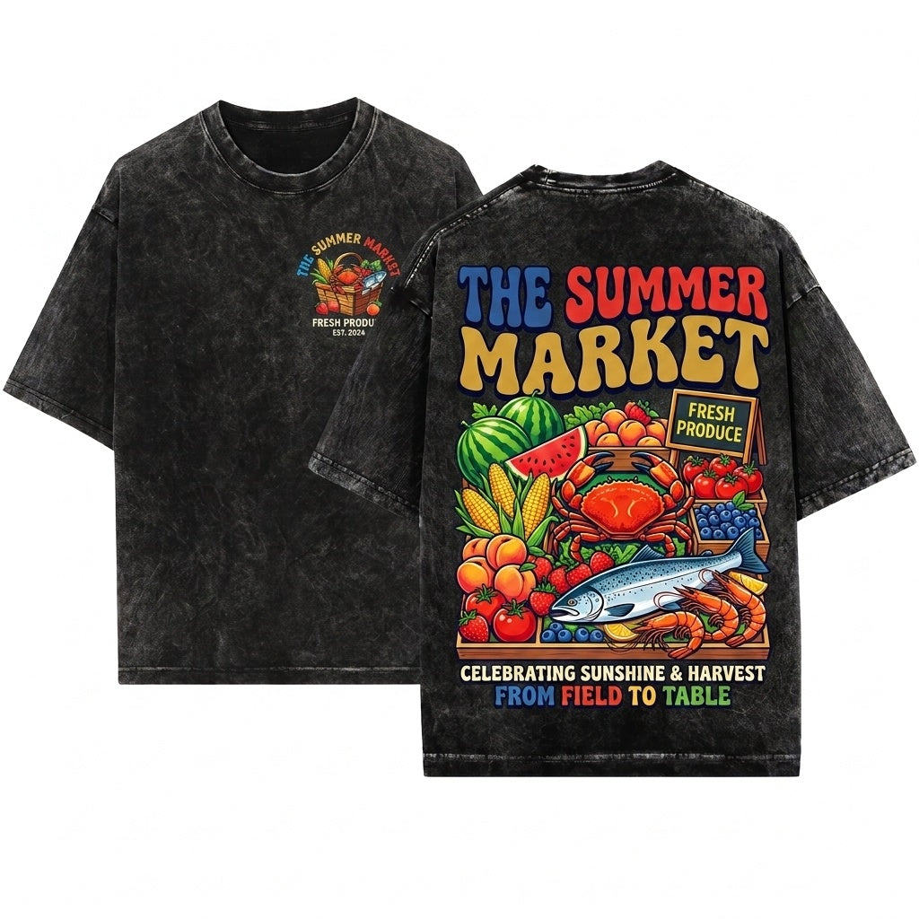 Il Mercato Italian Market Graphic Unisex Wash T-Shirt