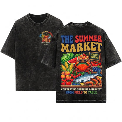 Il Mercato Italian Market Graphic Unisex Wash T-Shirt