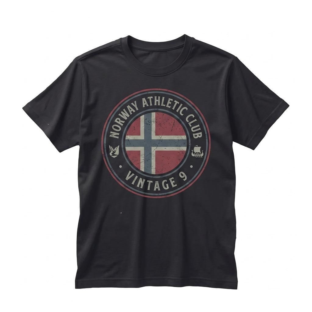 Retro Norway Soccer Number 9 Flag Vintage Graphic Fan Game Day Apparel Unisex TShirt