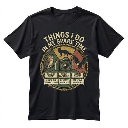 Wildlife Photographer Nature Lover Camera Graphic Outdoor Hobbyist Gift Unisex TShirt