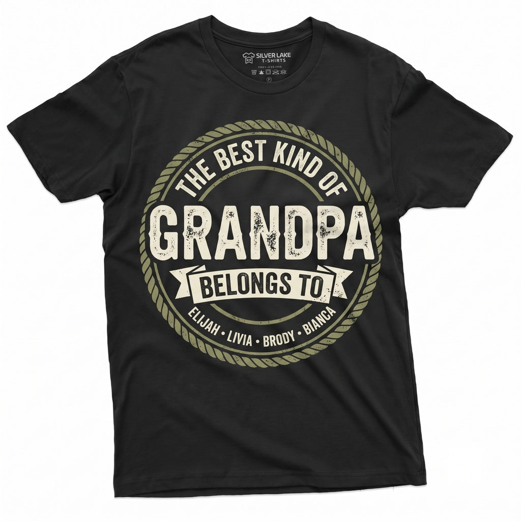 Awesome Grandpa Customizable Grandkids Names Fathers Day Birthday Gift Unisex TShirt