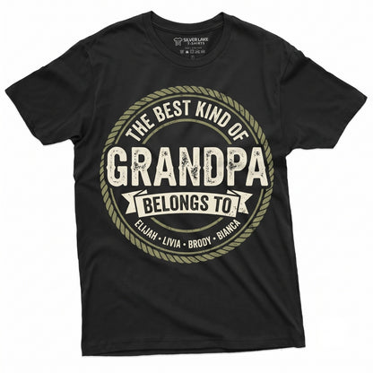 Awesome Grandpa Customizable Grandkids Names Fathers Day Birthday Gift Unisex TShirt
