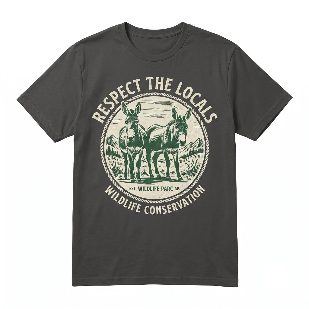 Respect The Locals Funny Donkey Graphic Farmer Lover Support Owner Gift Unisex TShirt