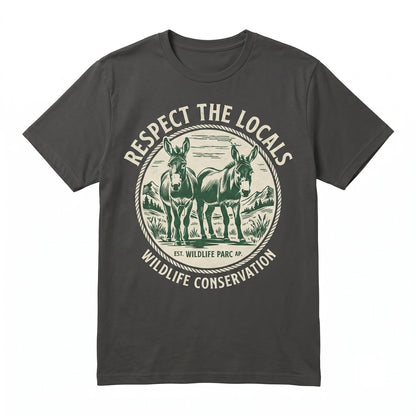 Respect The Locals Funny Donkey Graphic Farmer Lover Support Owner Gift Unisex TShirt