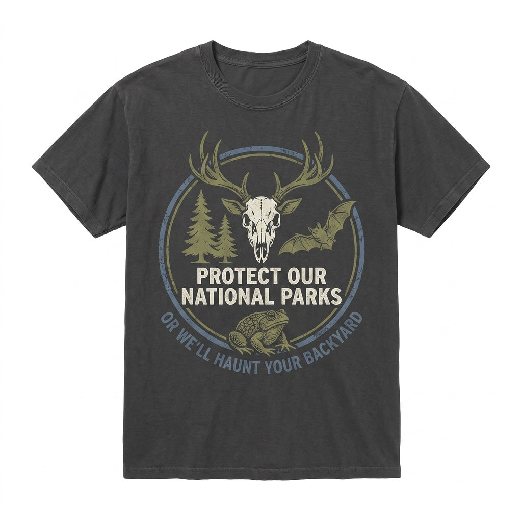 Protect Our Parks Cryptid Vintage Camping Hiking Fantasy Creatures Nature Lover Gift Unisex TShirt