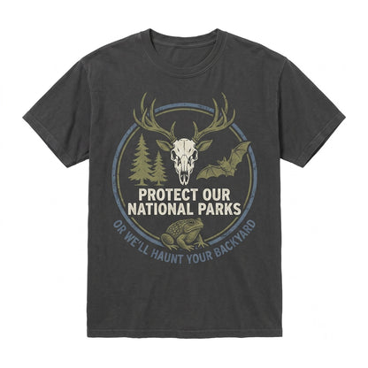 Protect Our Parks Cryptid Vintage Camping Hiking Fantasy Creatures Nature Lover Gift Unisex TShirt