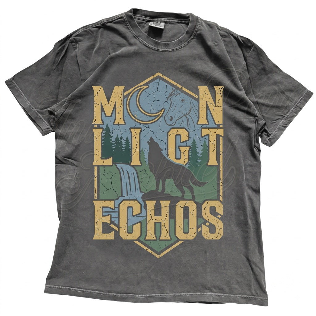 Vintage Moonlight Horse Western Cowboy Rodeo Country Rustic Mustang Graphic Gift Unisex TShirt