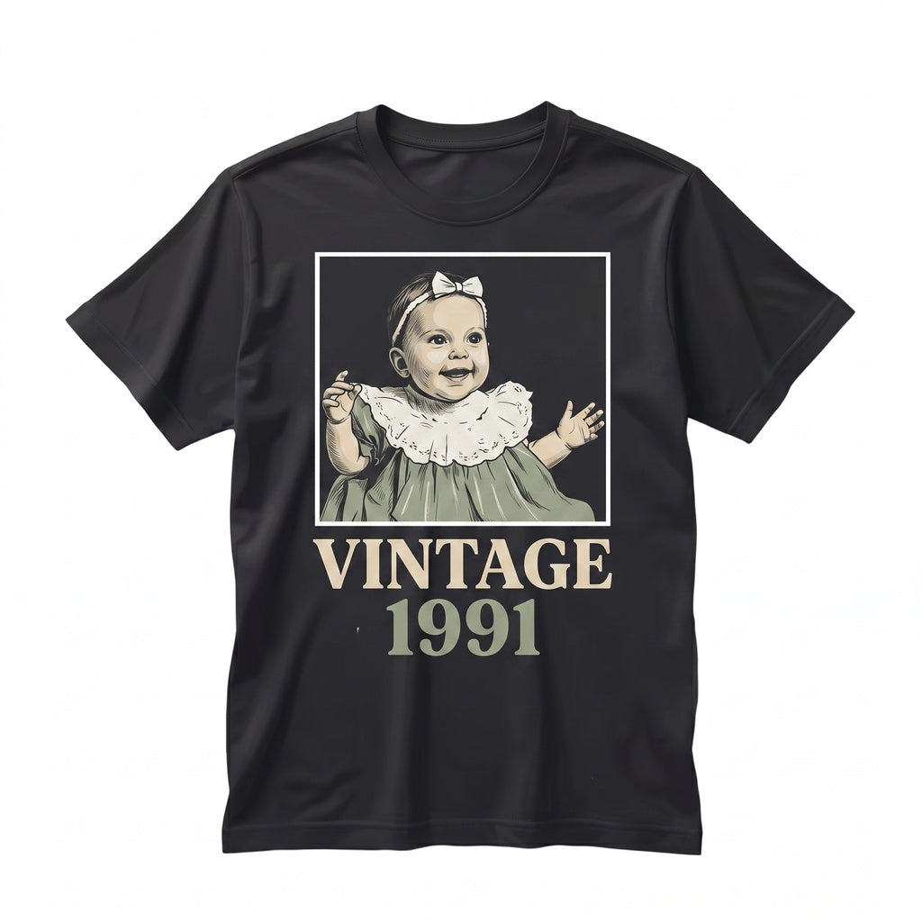 Custom Personalized Photo Vintage Birthday Year Matching Family Party Unisex TShirt
