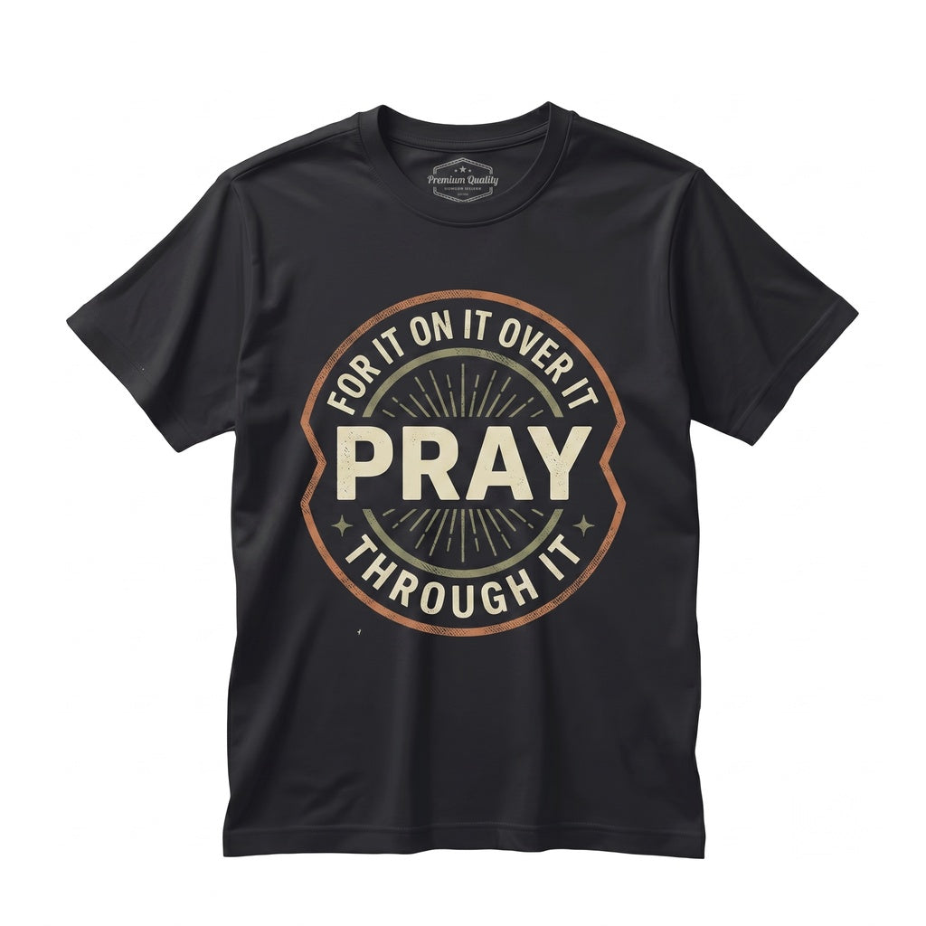 Pray For It On Over Through Checkered Christian Church Religious Apparel Unisex TShirt