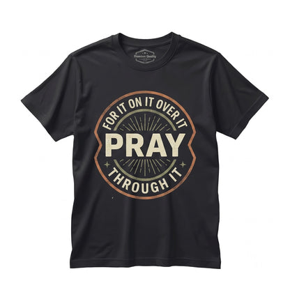 Pray For It On Over Through Checkered Christian Church Religious Apparel Unisex TShirt