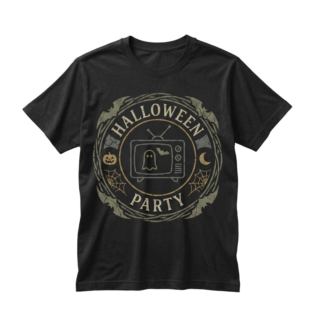 Vintage Halloween Movie Pumpkin King Witch Sister Haunted Estate Family Graphic Apparel Unisex TShirt