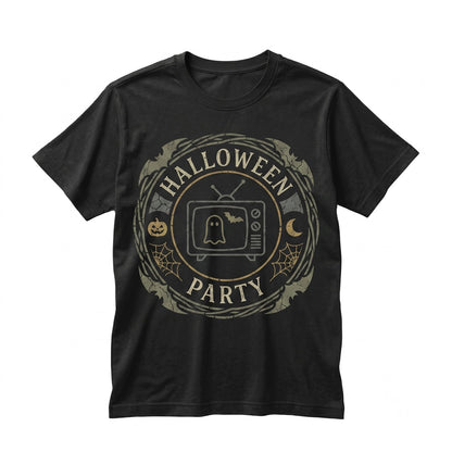 Vintage Halloween Movie Pumpkin King Witch Sister Haunted Estate Family Graphic Apparel Unisex TShirt