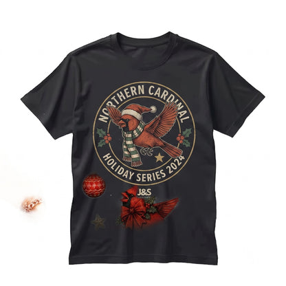 Christmas Three Festive Cardinals Graphic Vintage Holiday Bird Lover Gift Unisex TShirt