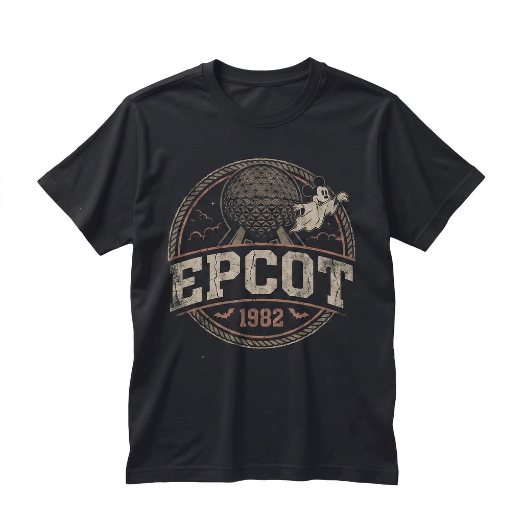 Retro Epcot Halloween Disney World Showcase Since 1982 Vacation Family Trip Spooky Fall Party Gifts Unisex TShirt