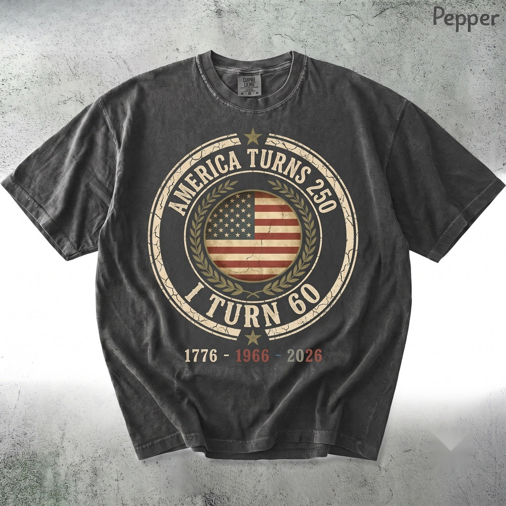 America Turns 250 1966 60th Birthday Funny Patriotic Graphic Unisex TShirt