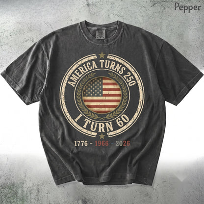 America Turns 250 1966 60th Birthday Funny Patriotic Graphic Unisex TShirt