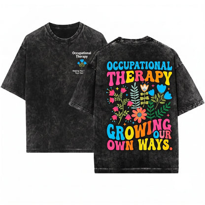 Cute Aesthetic Occupational Therapy OT Special Education Sped Teacher Therapist Gift Unisex Wash T-Shirt
