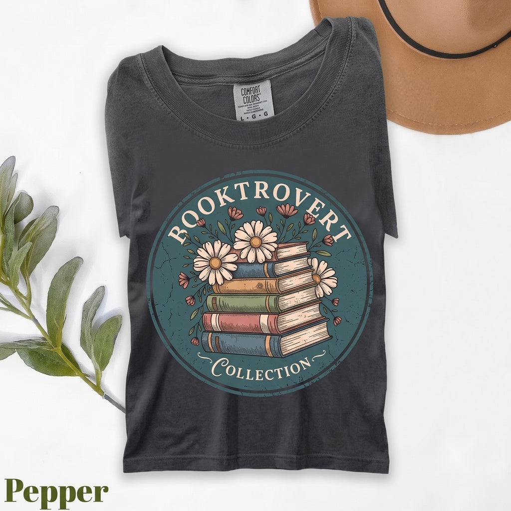 Floral Booktrovert Reading Lover Gift, Funny Bookish Nerd Reader Library Outfit, Unisex TShirt