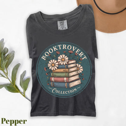 Floral Booktrovert Reading Lover Gift, Funny Bookish Nerd Reader Library Outfit, Unisex TShirt