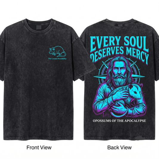Jesus Possum Funny Christian Meme Vintage Opossum Graphic Weird Religious Humor Gift Unisex Heavyweight Garment-Dyed T-Shirt