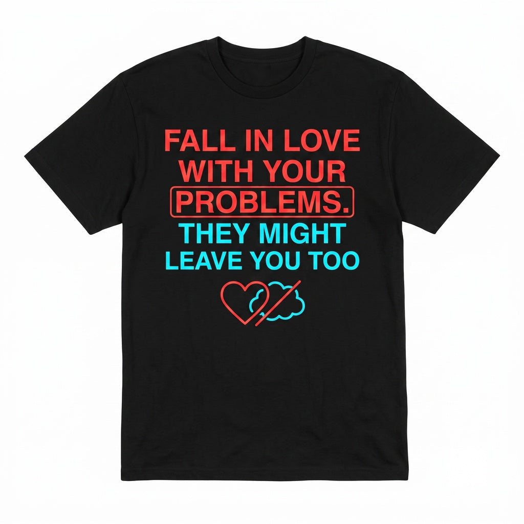 Fall In Love With Your Problems – Quote Sarcastic Humor Unisex TShirt