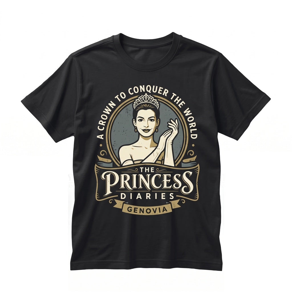 Vintage Genovia Royalty Graphic Anne Hathaway Retro Film Aesthetic Unisex TShirt