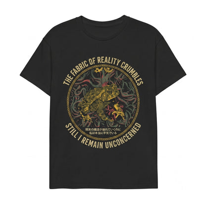 Reality Crumbles Surreal Frog Graphic Aesthetic Vintage Meme Cotton Casual Apparel Unisex TShirt