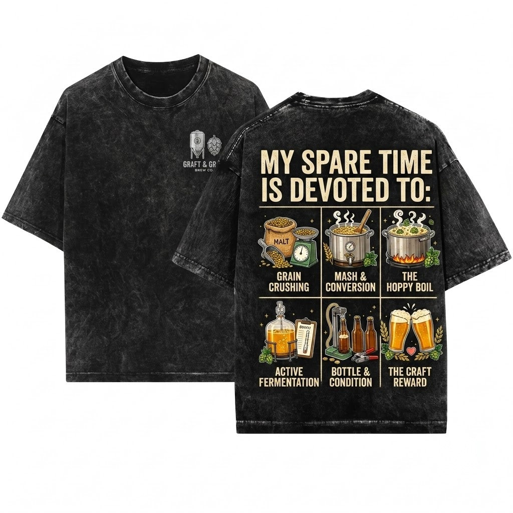 Home Craft Beer Brewing Spare Time Dad Gift Unisex Wash T-Shirt